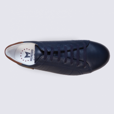 Baskets pour homme Mephisto en cuir bleu marine