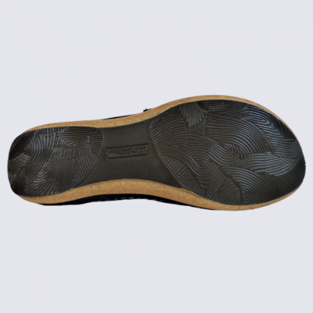Chaussures semi ouverte Waldlaufer en cuir nubuck noir