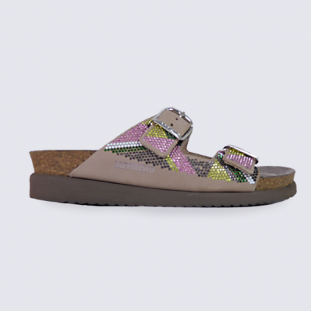 Mules pour femme Mephisto en cuir multicolore Mules pour femme Mephisto en cuir multicolore