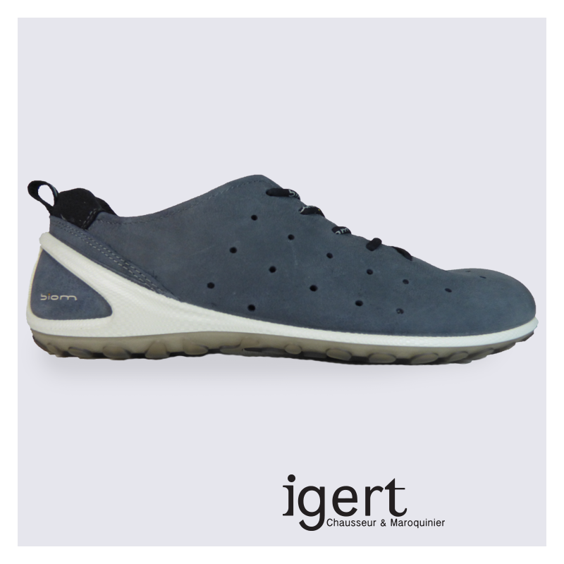 Baskets d'été pour homme Ecco en cuir perforé gris