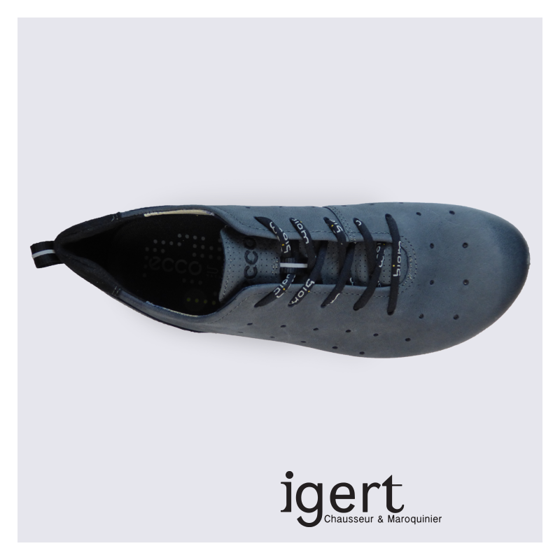 Baskets d'été pour homme Ecco en cuir perforé gris