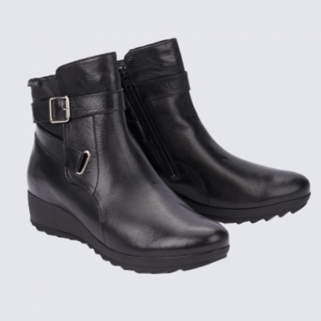 Bottines compensées pour femme Mephisto en cuir noir