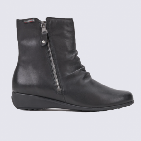 Bottines à glissières pour femme Mephisto en cuir noir