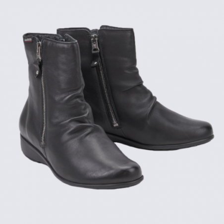 Bottines à glissières pour femme Mephisto en cuir noir