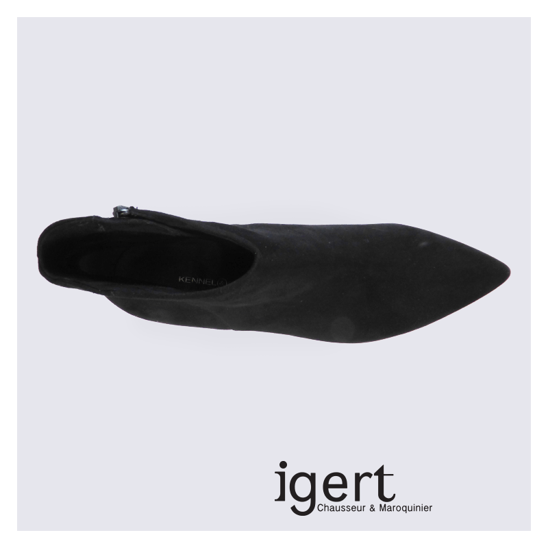 Bottines à talon aiguille K&S en cuir nubuck noir