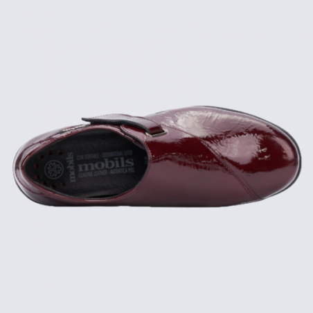 Chaussures à velcro pour femme Mephisto en cuir vernis bordeaux