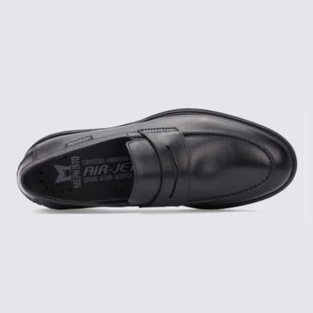 Loafer pour homme Mephisto en cuir lisse noir