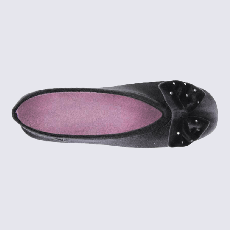 Isotoner Chaussons Ballerines élastique Gris - Chaussures