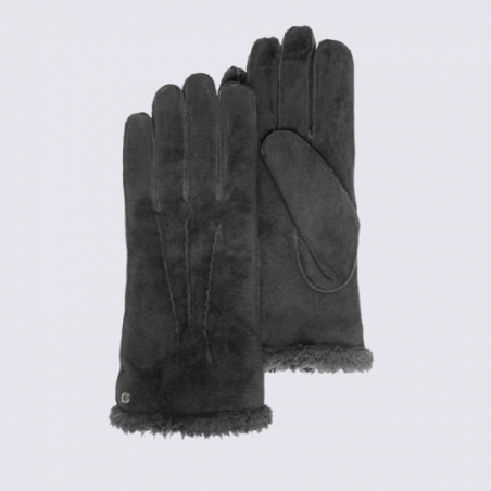 Gants pour femme Isotoner en cuir fourré noir