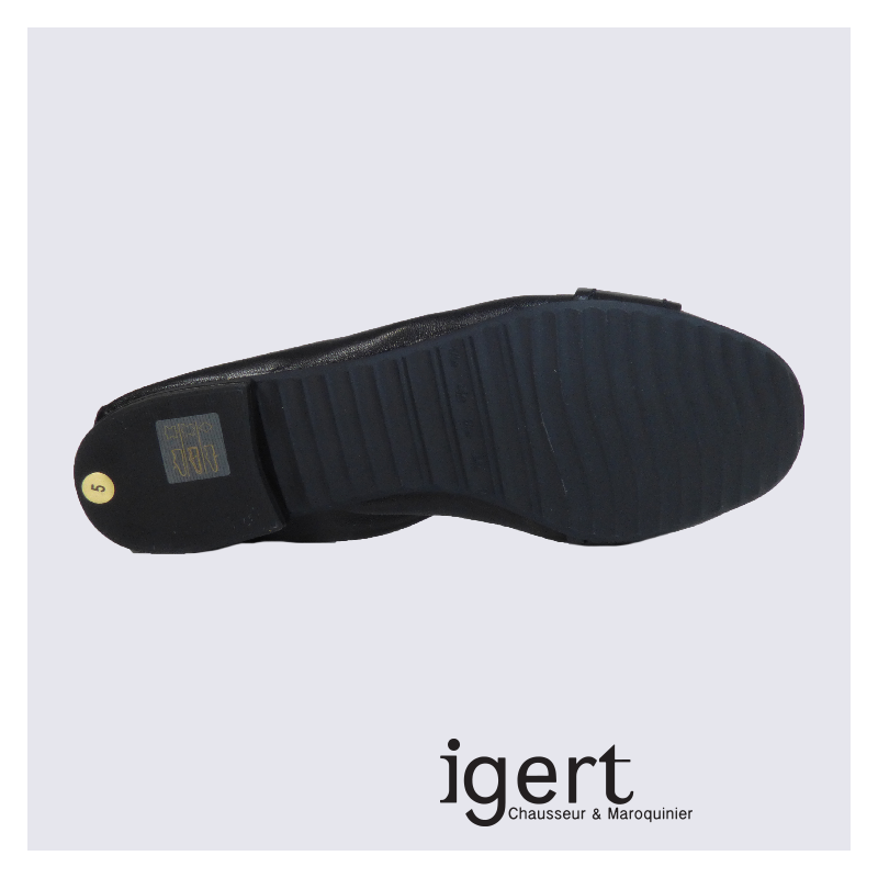 Ballerines à strass K&S en cuir noir