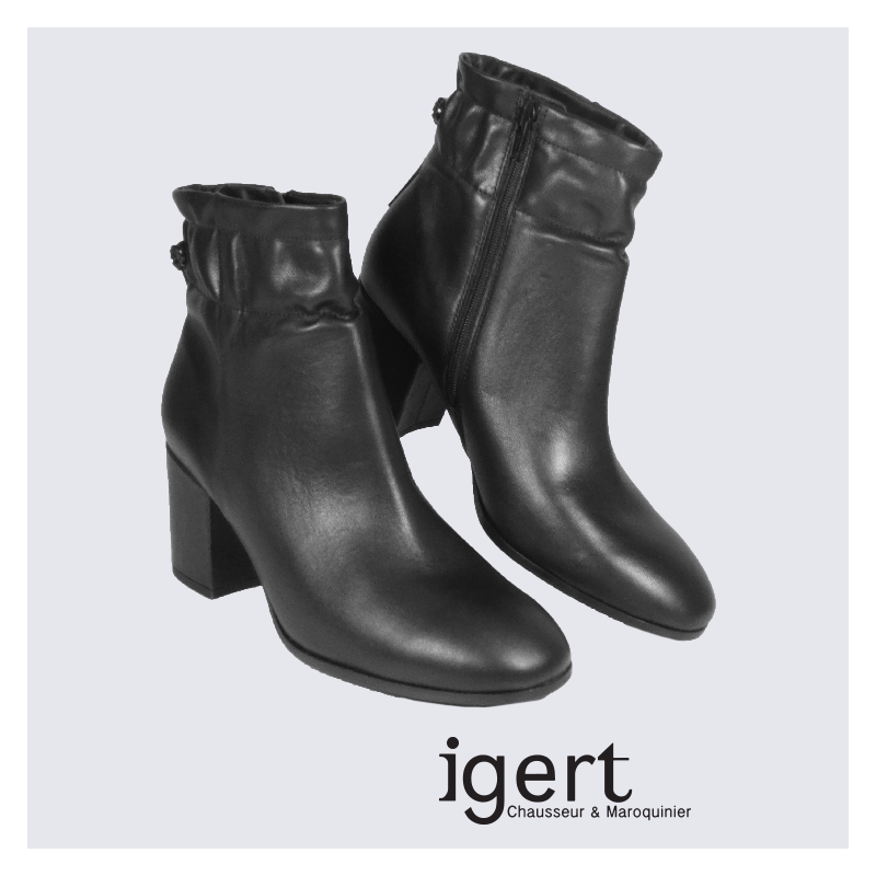 Bottines en cuir noir K&S chic et tendance