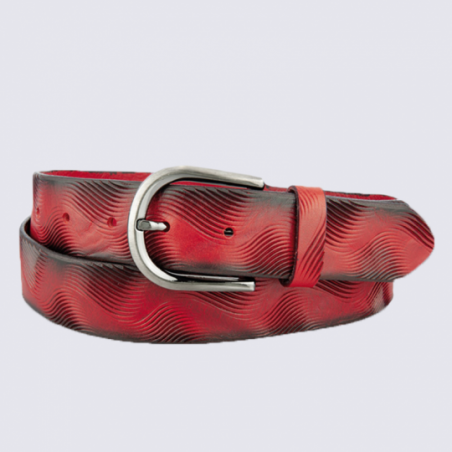 Ceinture pour femme Bernd Götz en cuir rouge et noir