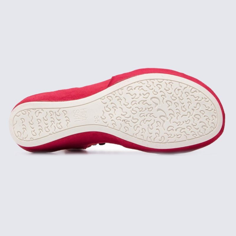 Sandales à talon Ara en cuir rouge et fleurs argent