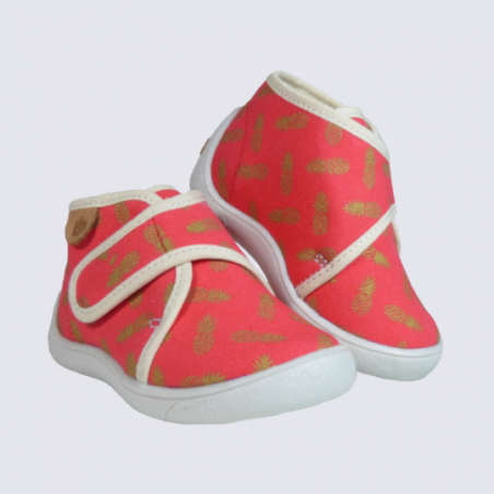 Chaussons pour bébé à velcro Babybotte motif ananas