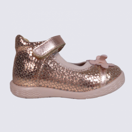 Ballerines fille Babybotte en cuir brillant rose clair