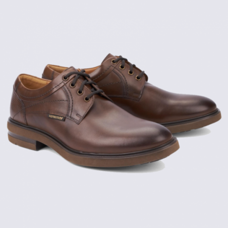 Chaussures Derbies pour hommes Mephisto en cuir marron Chaussures Derbies pour hommes Mephisto en cuir marron
