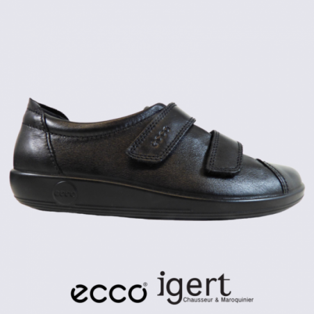Chaussures à velcro pour femme Ecco en cuir noir