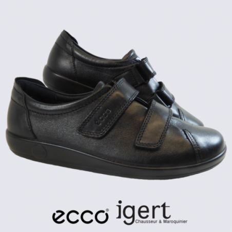 Chaussures à velcro pour femme Ecco en cuir noir