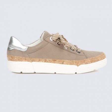 Baskets Ara tendance en cuir taupe