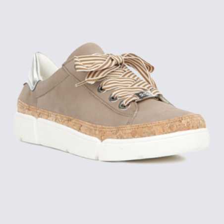 Baskets Ara tendance en cuir taupe