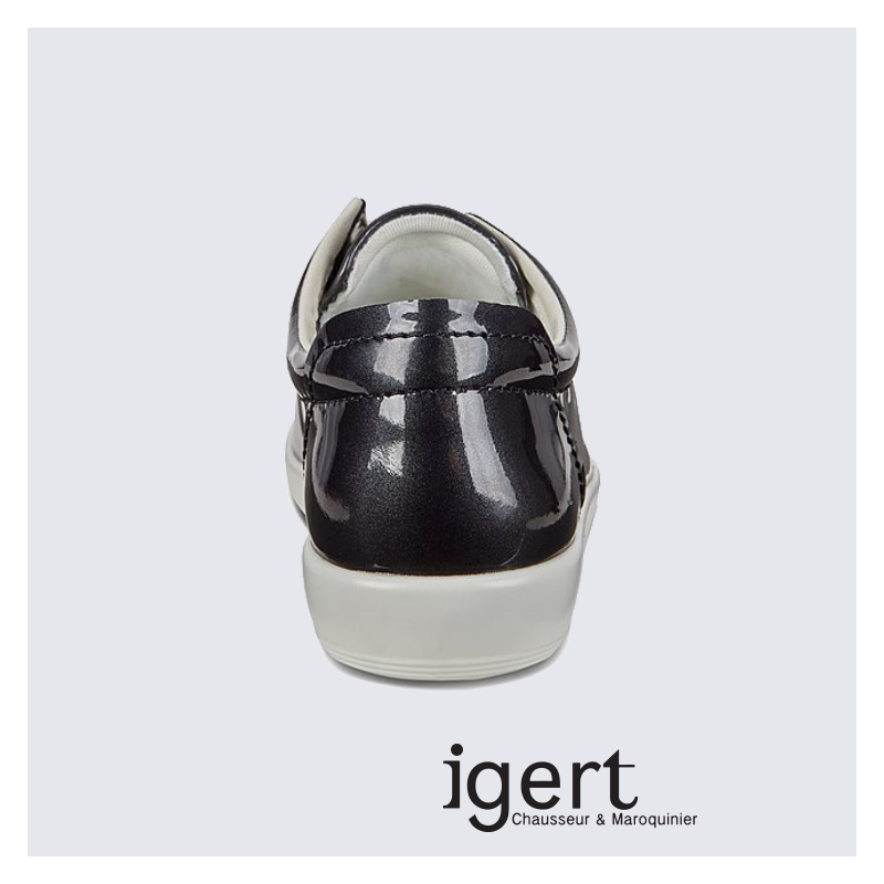 Baskets pour femme Ecco en cuir vernis bleu