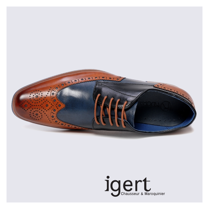 Richelieu bleu et marron pour homme Lloyd tendance I Igert Chausseur \u0026  Maroquinier Dannemarie
