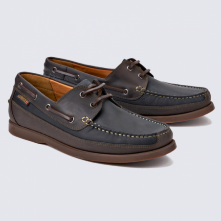 Mocassins homme Mephisto Boating noir et marron