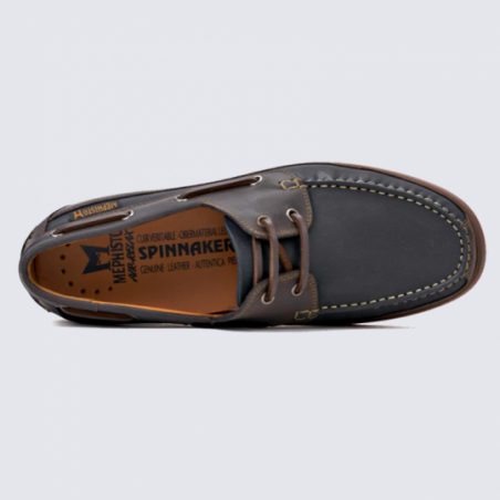 Mocassins homme Mephisto Boating noir et marron