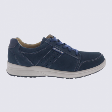 Baskets pour homme Mephisto en cuir bleu confort