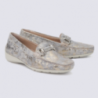Mocassins en cuir Mephisto en cuir motif serpent gris clair Mocassins en cuir Mephisto en cuir motif serpent gris clair