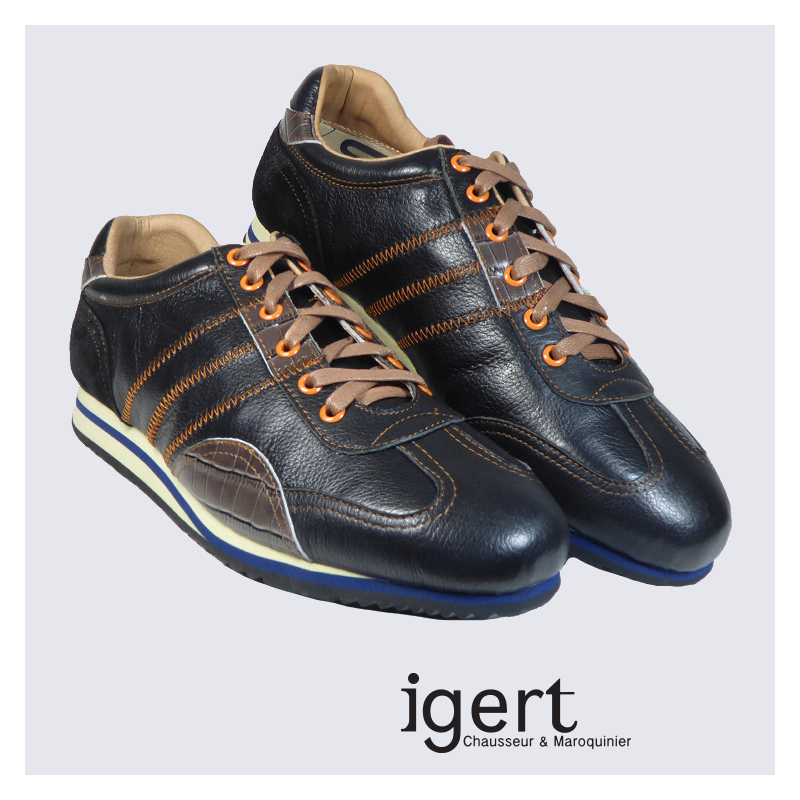 Baskets Kdopa, baskets homme en cuir relief