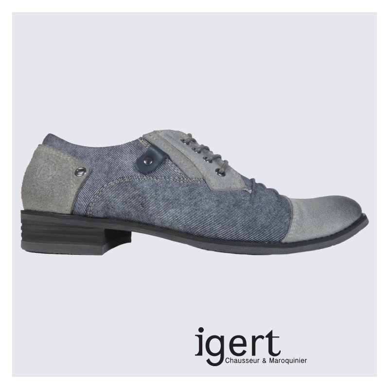 Derby pour homme Kdopa en cuir gris tendance I Igert Chausseur