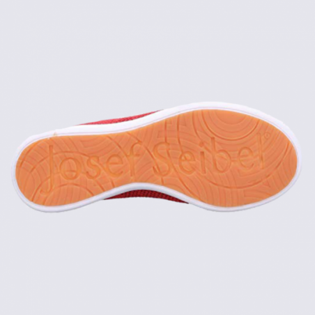 Baskets Josef Seibel, baskets slip-on confortables femme en textile rouge