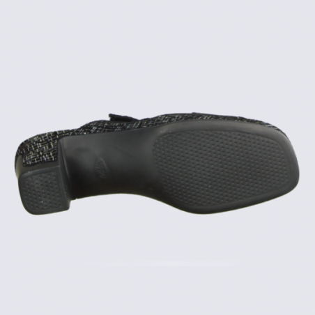 Mules Vital femme en cuir noir et argent confort et tendance Mules Vital femme en cuir noir et argent confort et tendance