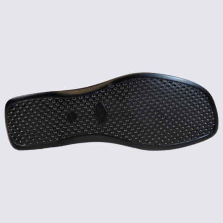 Sandales compensées Vital en cuir noir confort