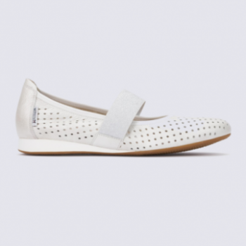 Ballerines à bride élastique Mephisto en cuir beige