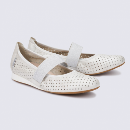 Ballerines à bride élastique Mephisto en cuir beige Ballerines à bride élastique Mephisto en cuir beige