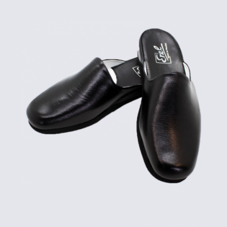 Mules pour homme Erel Mickael en cuir lisse noir