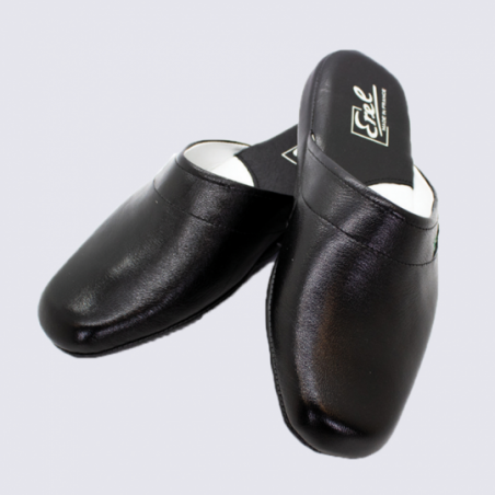 Mules pour homme Erel Paul en cuir noir motif golf