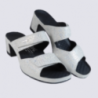Mules à talon Vital en cuir blanc et argenté confort Mules à talon Vital en cuir blanc et argenté confort