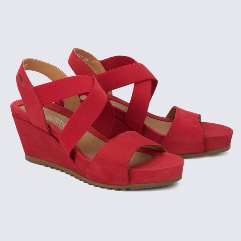 Sandales pour femme Mephisto en cuir rouge