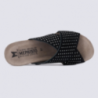 Mules compensées Mephisto en cuir noir avec strass