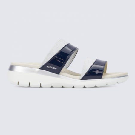 Mules pour femme Mephisto en cuir bleu tendance Mules pour femme Mephisto en cuir bleu tendance