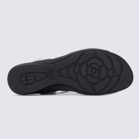 Sandales pour femme Mephisto en cuir blanc et argent Sandales pour femme Mephisto en cuir blanc et argent