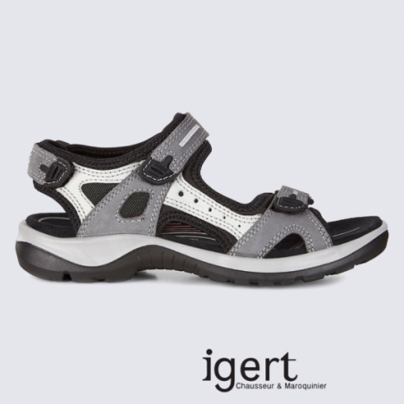 Sandales sport pour femme Ecco à velcros gris
