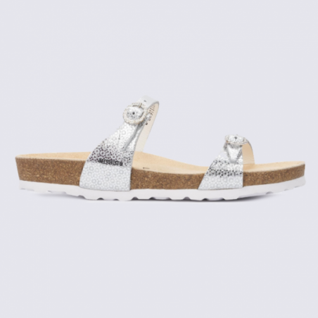 Mules pour femme Mephisto en cuir argent tendance Mules pour femme Mephisto en cuir argent tendance