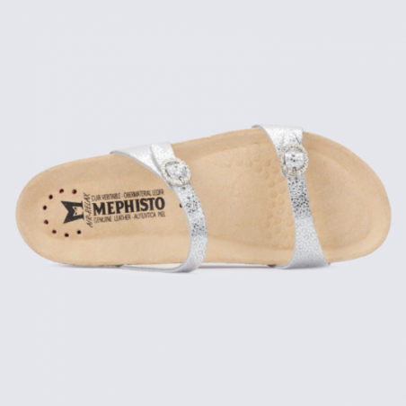 Mules pour femme Mephisto en cuir argent tendance