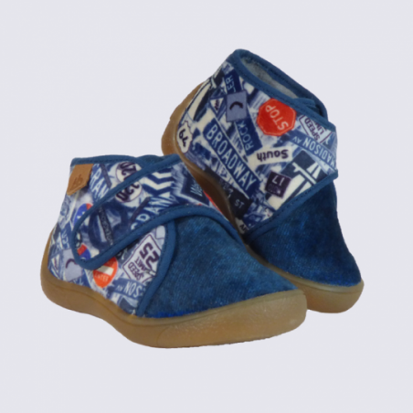 Chaussons bébé Babybotte à motif bleu