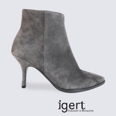 Bottines à talons aiguilles K&S en cuir gris