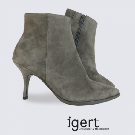 Bottines à talons aiguilles K&S en cuir gris